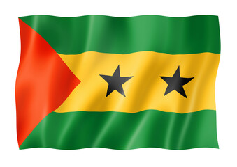 Sao Tome and Principe flag isolated on white