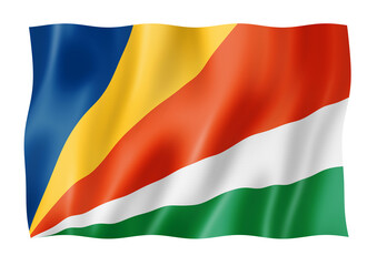 Seychelles flag isolated on white