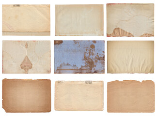 Set of Vintage background of old paper texture isolated