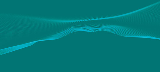 Abstract digital wave of particles. Futuristic point wave. Technology background vector. 3D rendering.