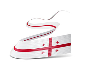 3d Flag Of Georgia 3d Waving Ribbon Flag Isolated On White Background, 3d illustration