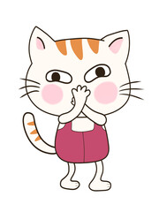 Funny cat hand drawn cartoon characters