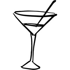 beverage for summer with doodle and hand drawn style.