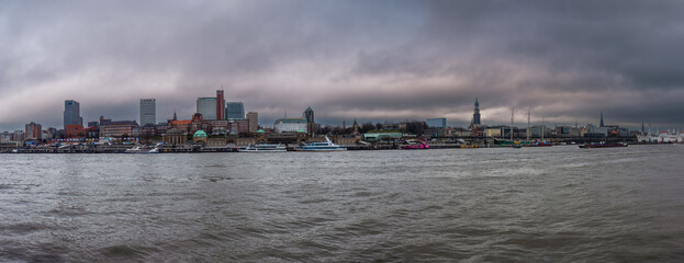 Hamburg Landungsbrücken and the scenic view around the port