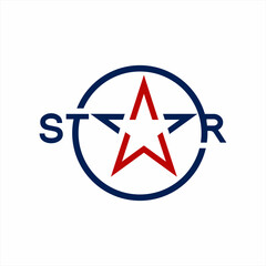 Obraz premium Star logo design with illustration of star symbol in circle.
