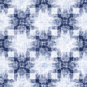 Kaleidoscope Checked Shibori Textured Pattern. 