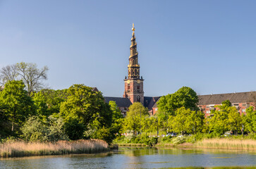 Turm der Erlöserkirche, Vor Frelsers Kirke, Christianshavn, Kopenhagen, Dänemark
