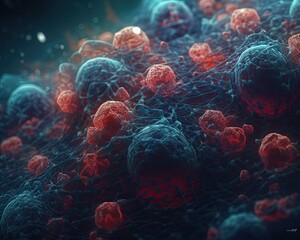 Human cells molecule. Generative AI