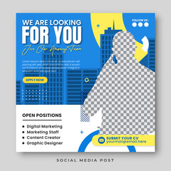 Job vacancy social media post template