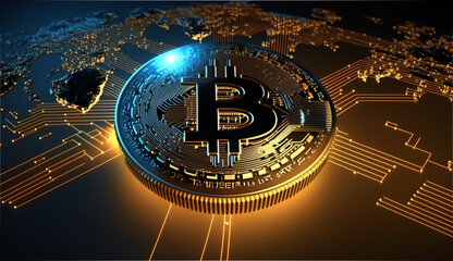  An innovative cryptocurrency investment. Achieving success by investing in Bitcoin. Power of technology and the financial markets to maximize profits and minimize risks. generative ai..