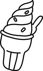 ice cream cone hand draw