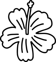 Hibiscus flower blossom hand draw