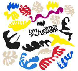 Fototapeta na wymiar Modern Botanical Design Elements In Matisse Style. Vector Illustration For Minimalist Print, Wallpaper Design. Aesthetic Modern Art, Boho Decor, Minimalist Art