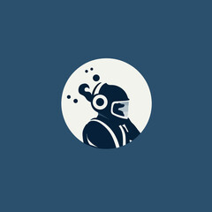 scuba-diver minimalistic zen logo vector art