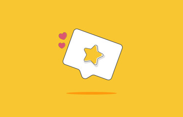 bubble rating stars with love icon illustration