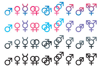 シンプルな性別記号のイラスト