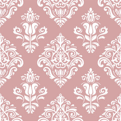 Orient vector classic pattern. Seamless abstract background with vintage elements. Purple and white pattern. Ornament for wallpapers and packaging