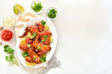 Buffalo chicken wings on plate