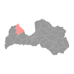Talsi district map, administrative division of Latvia. Vector illustration.