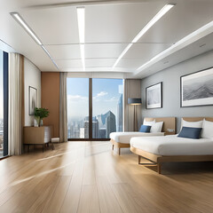 Fototapeta premium A modern medical room for different analysis, panorama, generated AI