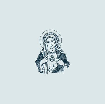 THESE HIGH QUALITY MOTHER MARIA VECTOR FOR USING VARIOUS TYPES OF DESIGN WORKS LIKE T-SHIRT, LOGO, TATTOO AND HOME WALL DESIGN

