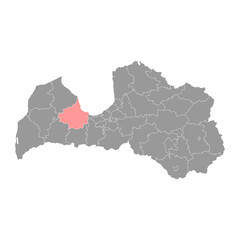 Tukums district map, administrative division of Latvia. Vector illustration.