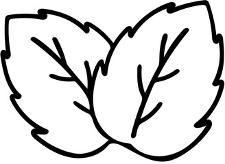 mint leaves,black line © I am Sloth