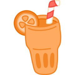 orange juice hand draw