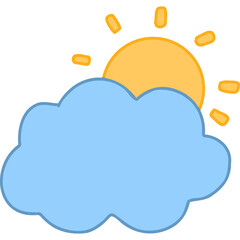 cloud and sun hand draw