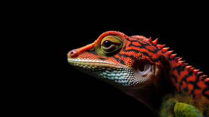 Obraz premium gekko on black backround