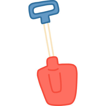 red shovel blue handle cartoon clip art preview