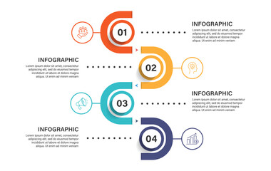 Steps business data visualization timeline process infographic template design with icons