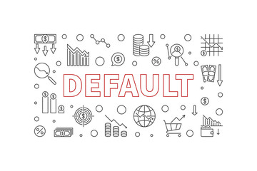 Default vector horizontal banner. Economic Crisis illustration