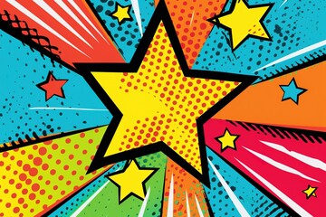 Fototapeta premium A Star in comic pop art style illustration, generative ai