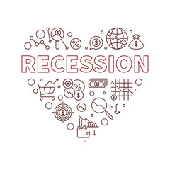 Recession Heart vector banner - Economic Crisis illustration