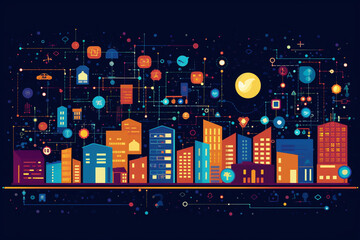 Dynamic world of the Internet of Things (IoT), showcasing a diverse range of interconnected devices. Ai generated