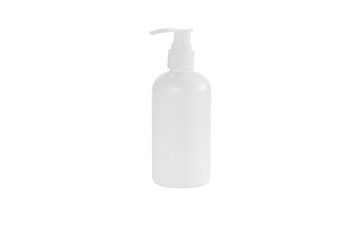 White plastic container and bottle