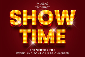 Retro style show time 3d vector text effect