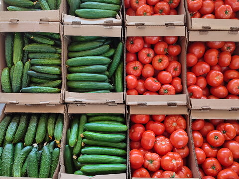Fresh vegetables for sale on farmers market