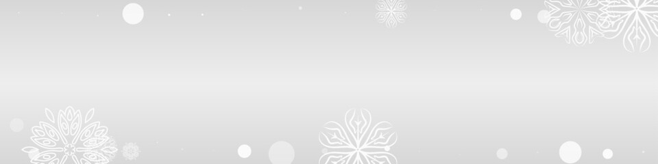 Silver Snowflake Vector Grey Panoramic