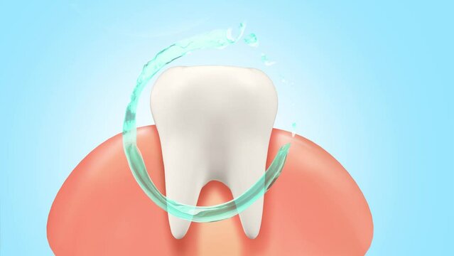 Demonstration of removing oral bacteria from teeth with toothpaste or 3D mouthwash._ep2