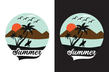 Summer graphic, retro, summer, print, surf, illustration, ocean, sun, design, sunset, vector, beach, apparel, california, grunge, shirt, t, tee, typography, art, tropical, vintage, holiday, sea, 