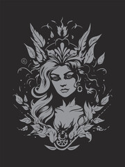 A woman head  logo illustration vector