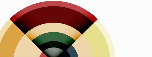 Fototapeta premium Circles with shadows trendy minimal geometric composition abstract background