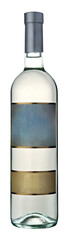 bottle of white wine with labels