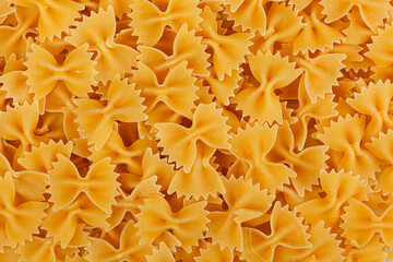 Different types and shapes of dry italian pasta