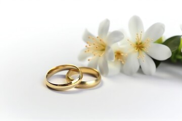 Fototapeta na wymiar Wedding rings, generative ai