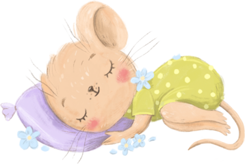 Sleeping animal. Sleepy animal. Charming mouse