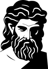 Greek - Black and White Isolated Icon - Vector illustration