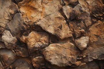 A dusty, rough rock face with many individual larger chunks of fur (Generative AI, Generativ, KI)
